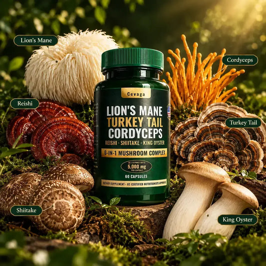 Lion's Mane, Turkey Tail, Cordyceps Mushroom Complex