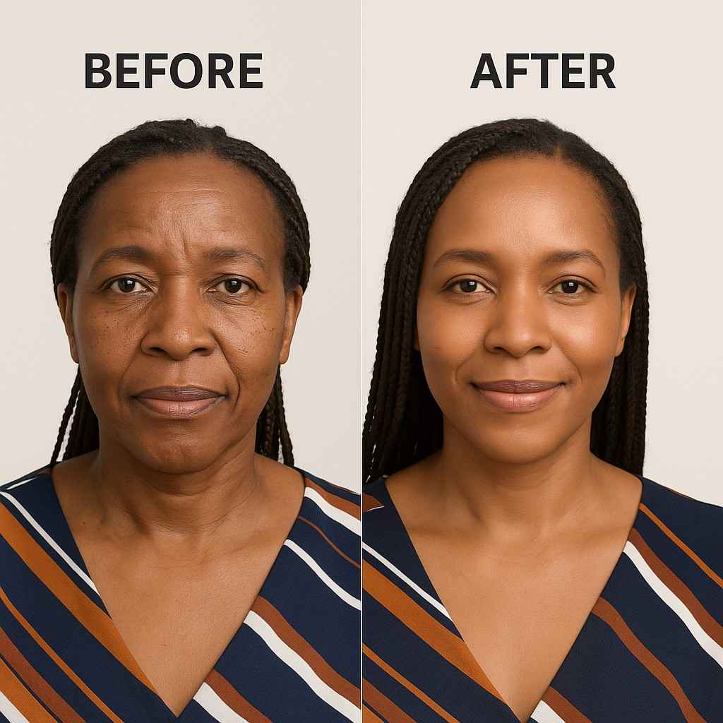 Before and after collagen results